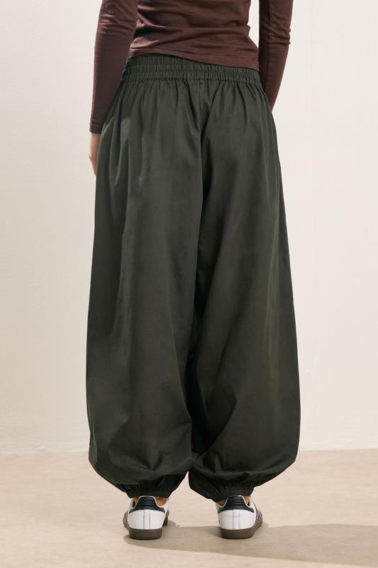 PixieGirl Petite Women's Olive Green Poplin Cuffed Trousers | PixieGirl 3