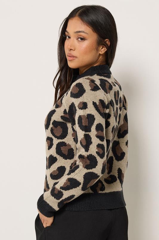 PixieGirl Petite Women's Brown Leopard Button Cardigan | PixieGirl