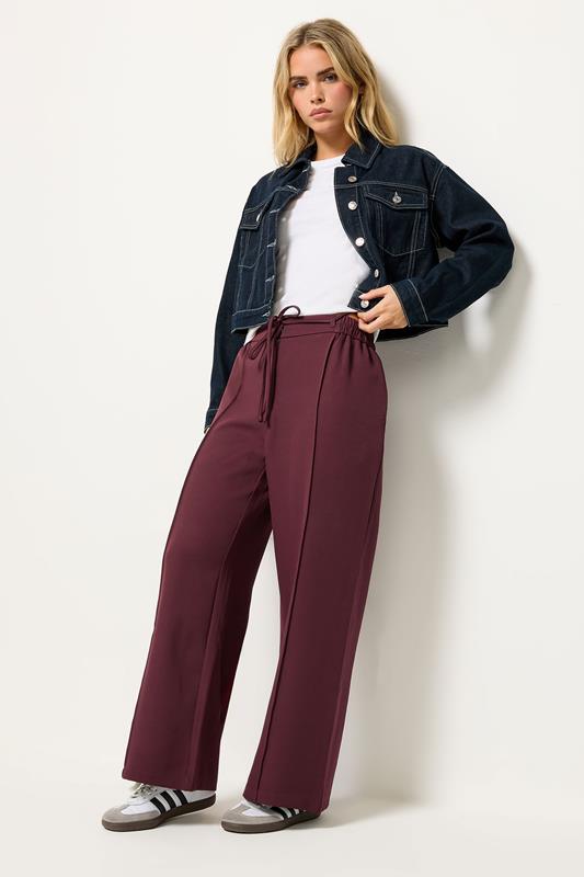 Petite  PixieGirl Petite Red Tie Pintuck Trousers