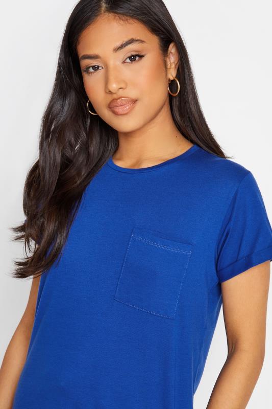 Petite Cobalt Blue Short Sleeve Pocket T-Shirt | PixieGirl 4