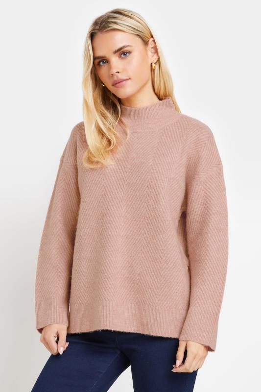  M&Co Petite Premium Blush Pink Funnel Neck Jumper