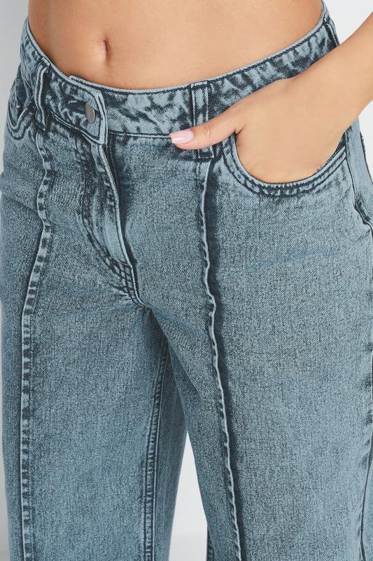 PixieGirl Petite Women's Blue Seam Front Wide Leg Jeans | PixieGirl 4
