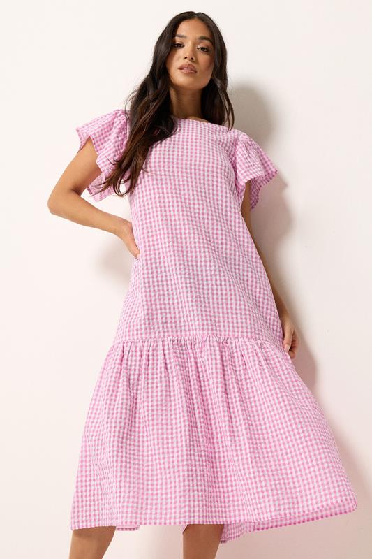 knee length dresses for ladies Petite Pale Pink Bandeau Ariella Midi Dress
