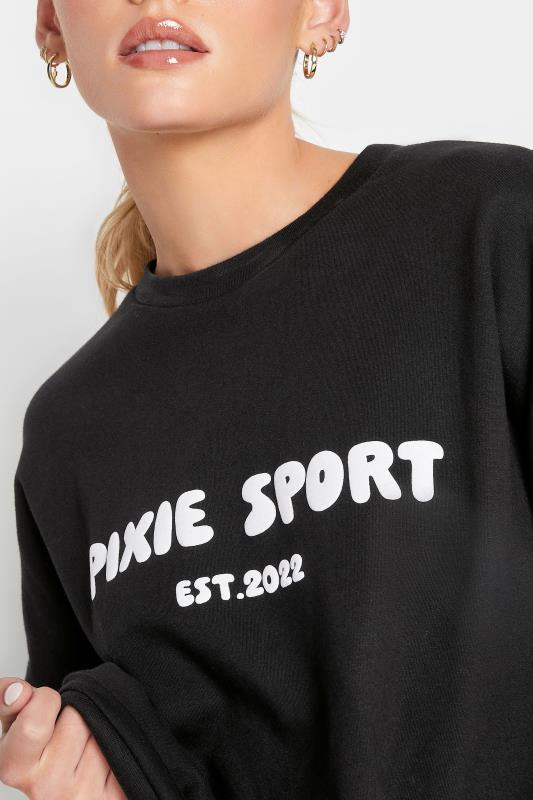 PixieGirl Petite Black 'Pixie Sport' Slogan Sweatshirt | PixieGirl  5