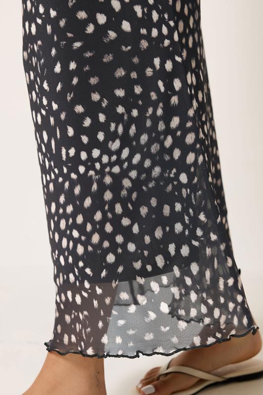 M&Co Petite Brown Animal Print Mesh Maxi Skirt | M&Co 4