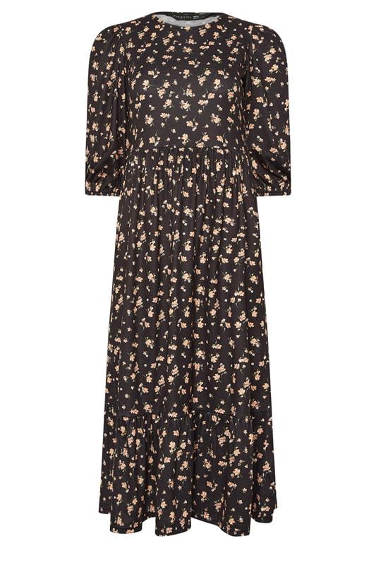 PixieGirl Petite Women's Black Ditsy Tiered Hemline Dress | PixieGirl 1