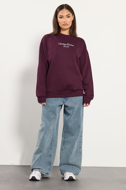 PixieGirl Petite Women's Burgundy Red Slogan Sweatshirt | PixieGirl 3