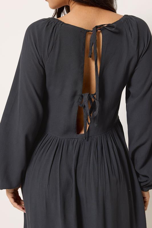 PixieGirl Petite Women's Black Woven Tie Back Smock Dress | PixieGirl 5