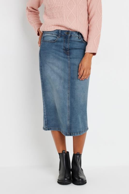  M&Co Blue Mid-Wash Denim Midi Skirt