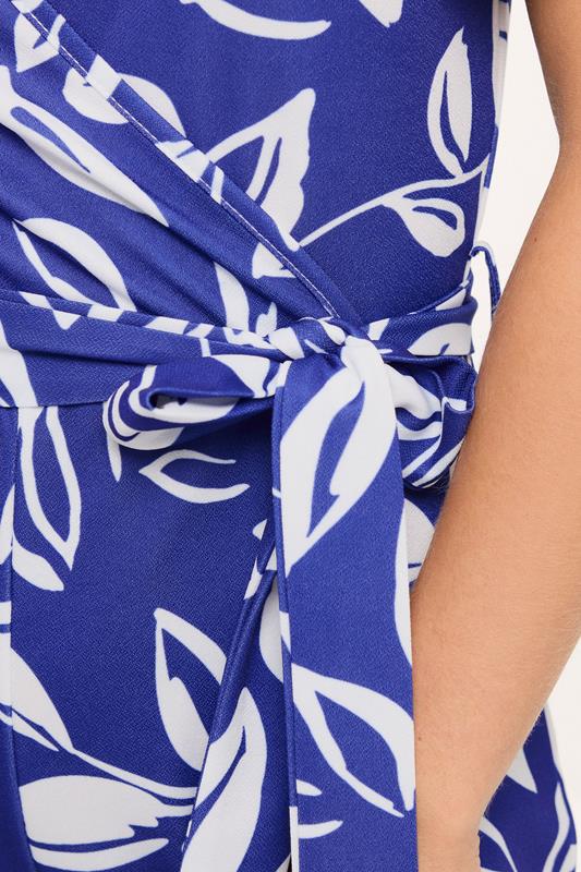 M&Co Petite Blue & White Leaf print Jumpsuit | M&Co 4