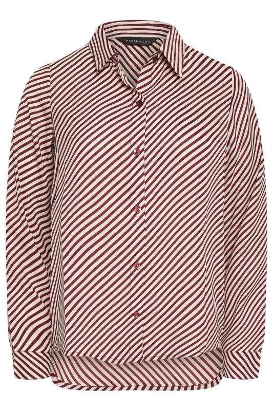 PixieGirl Petite Womens Wine Red Stripe Shirt | PixieGirl  6