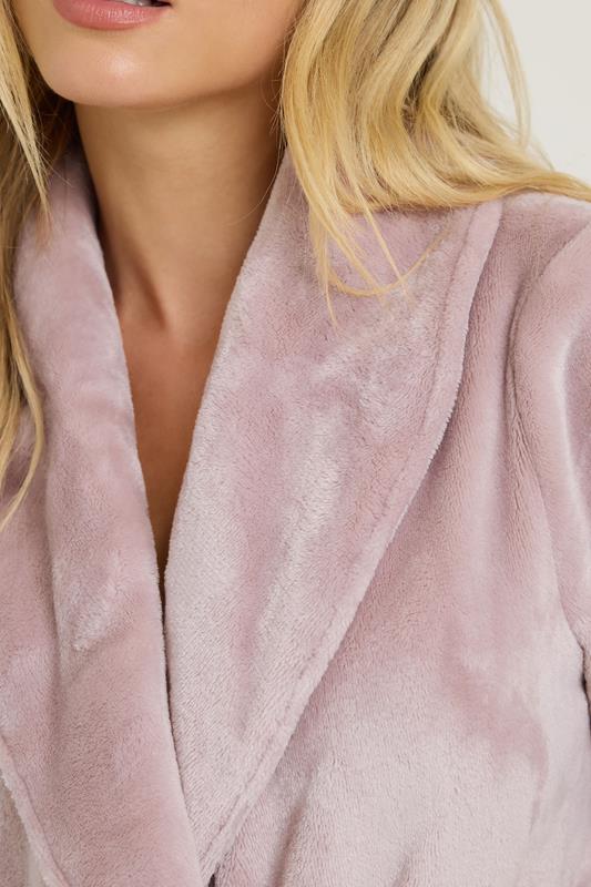 PixieGirl Petite Women's Pink Super Luxe Shawl Maxi Dressing Gown | PixieGirl 4