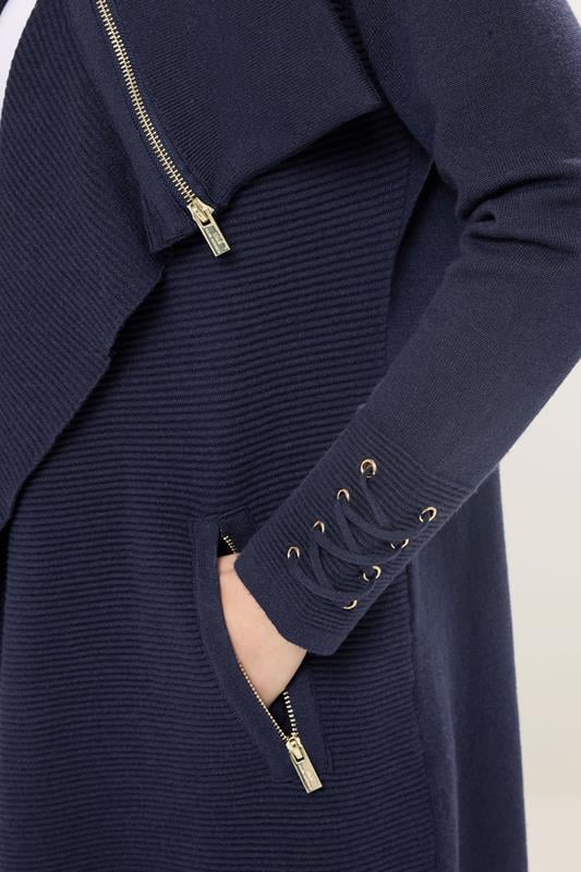 STAR Navy Blue Zip Detail Cardigan | StayByJM 4