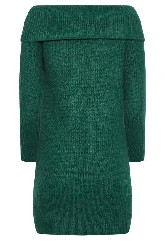 PixieGirl Green Bardot Tunic Knit Dress | PixieGirl 8