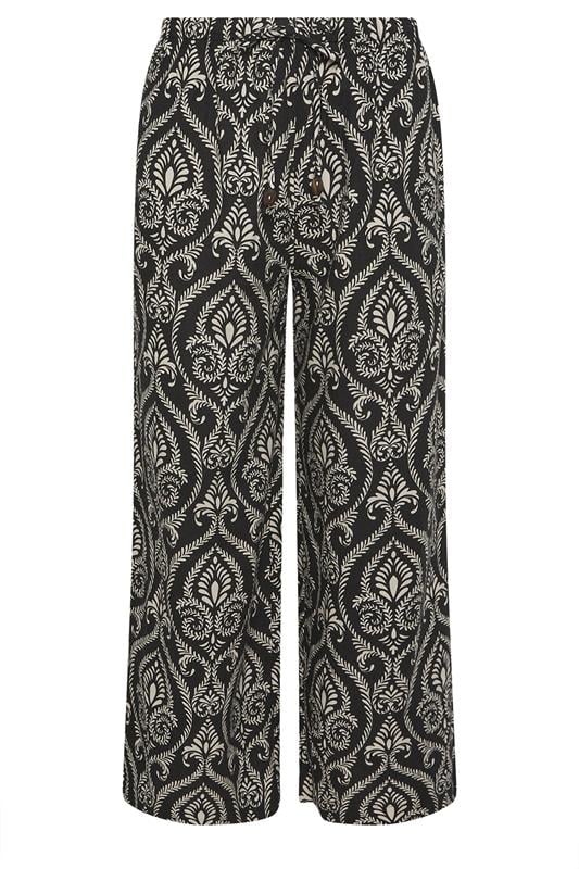 PixieGirl Petite Women's Black Tile Wide Leg Trousers | PixieGirl 6