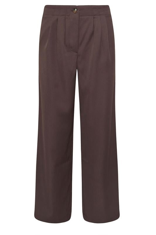 PixieGirl Petite Brown Pleated Wide Leg Trousers