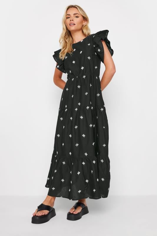 Petite  PixieGirl Black Frill Sleeve Maxi Dress