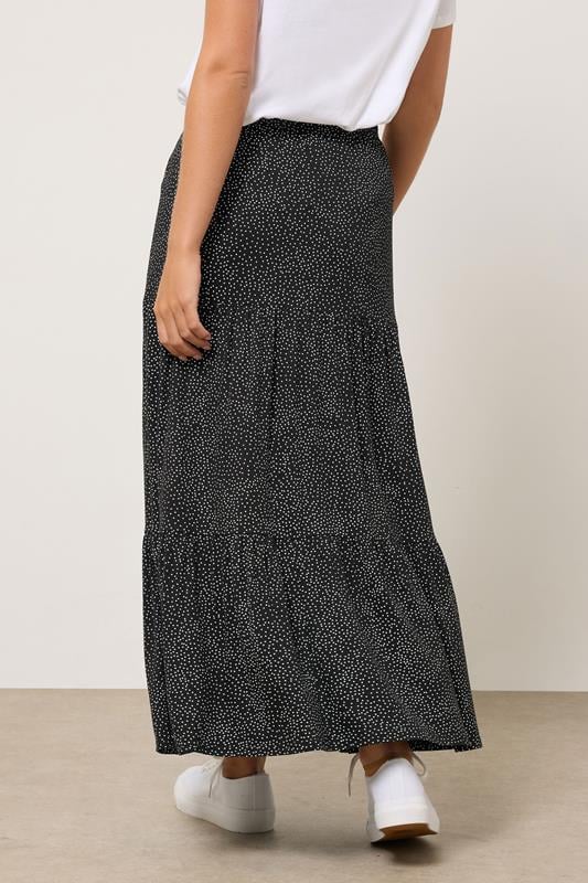 M&Co Petite Black Spot Print Maxi Skirt | M&Co 2