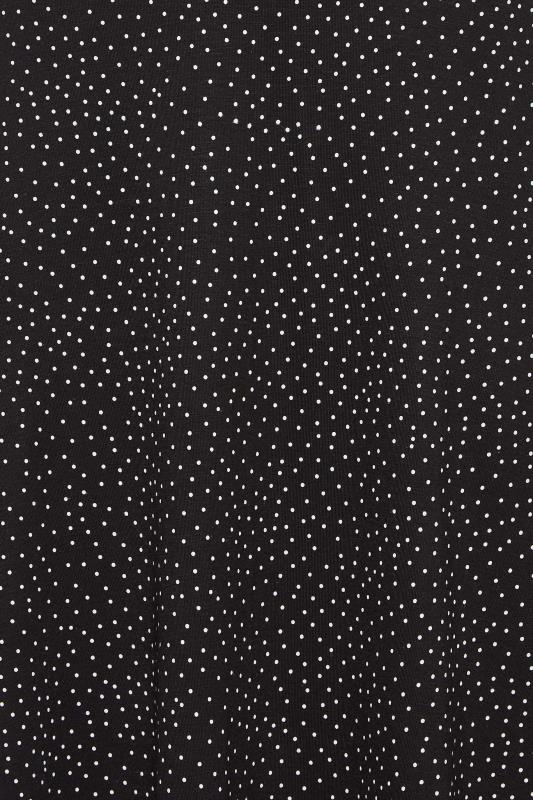 Petite Black Spot Print Lace Trim Midi Dress | PixieGirl 5