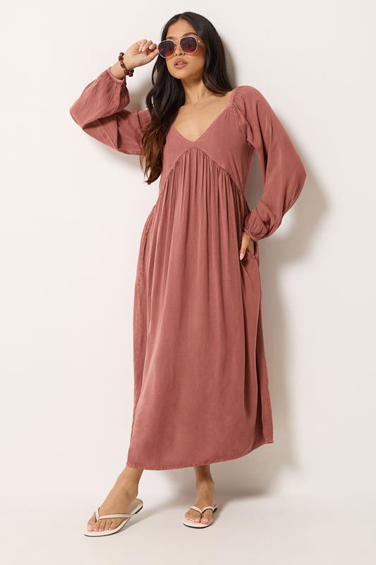 pink smock dress womens Smock Dress Pink Twill