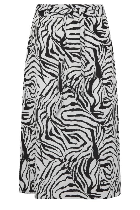 PixieGirl Black Zebra Print Belted Midi Skirt | PixeGirl 4