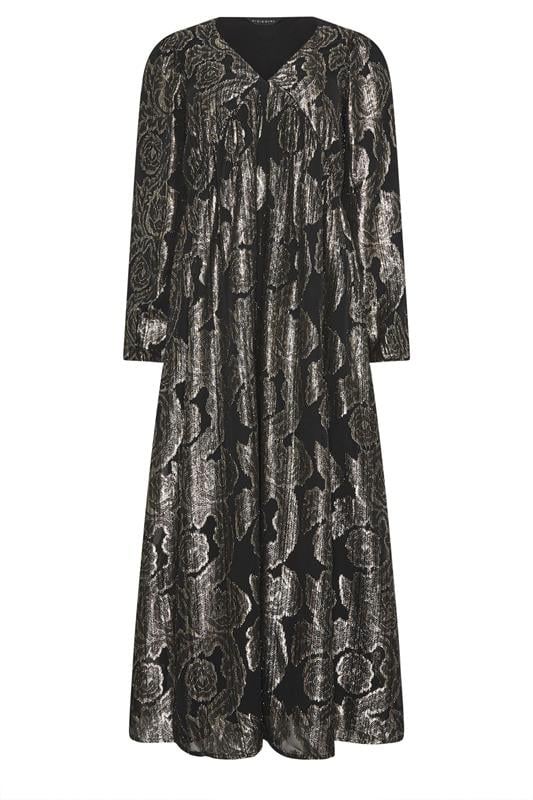 PixieGirl Petite Women's Black Jacquard Floral Smock Dress | PixieGirl 5