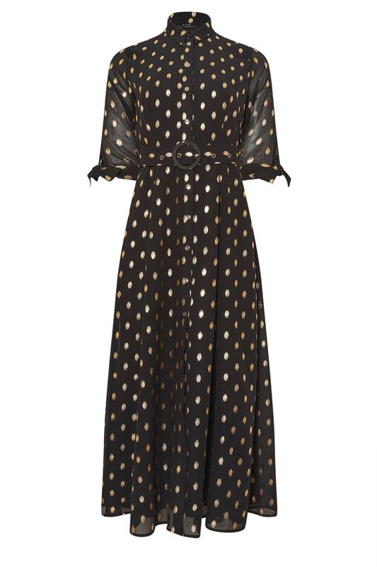 STAR Black Spot Print Belted Shirt Dress 6