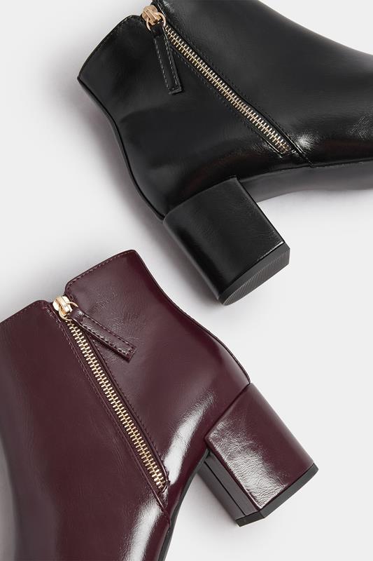 Black Faux Leather Block Heel Ankle Boots In Wide E Fit & Extra Wide EEE Fit | Yours Clothing 7