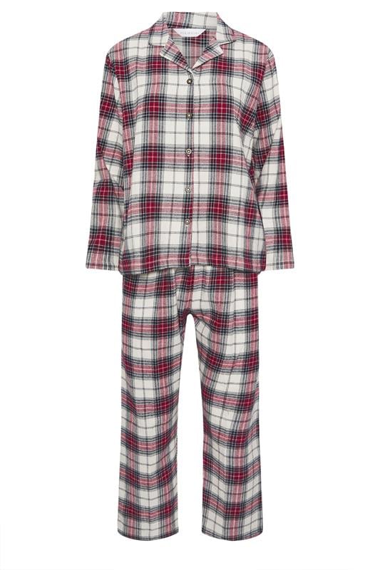 PixieGirl Petite Women's Ivory White & Red Cotton Check Pyjama Set | PixieGirl 6