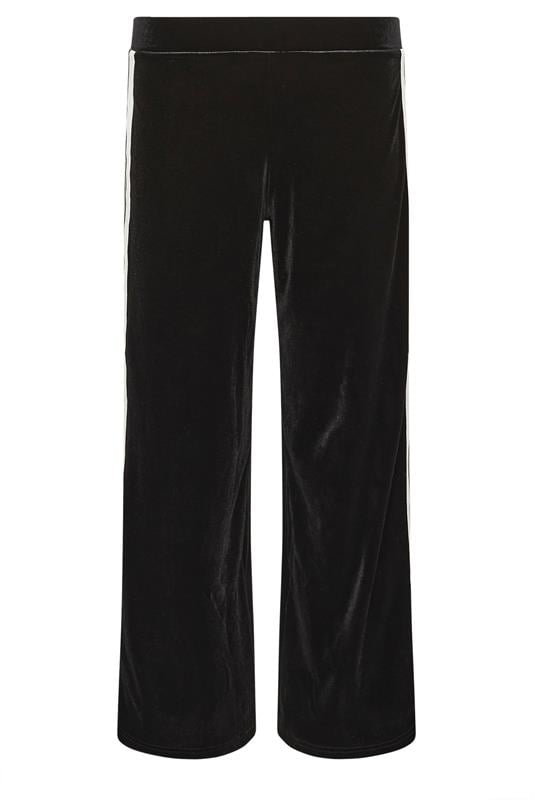 PixieGirl Petite Womens Black Velour Side Stripe Trousers | PixieGirl 2