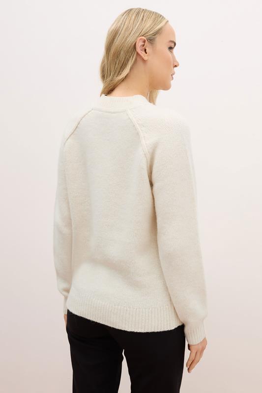 LTS PREMIUM Tall Ivory White Wool Seam Front Jumper | Long Tall Sally 4