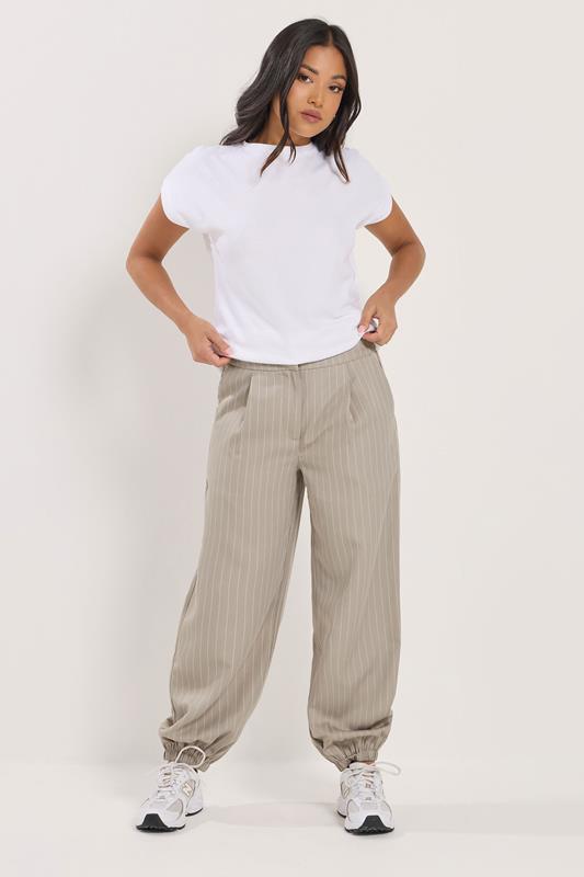  PixieGirl Petite Grey Pinstripe Balloon Trousers