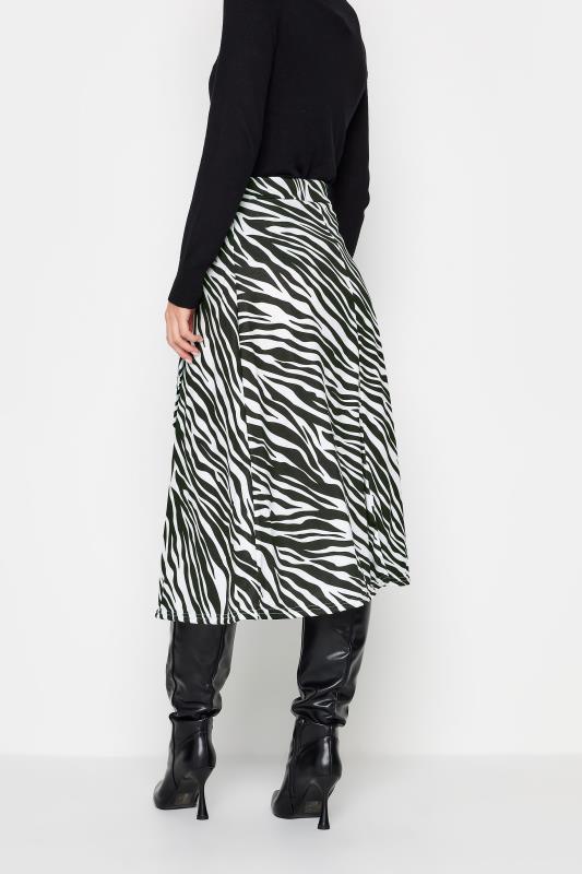 PixieGirl Black Zebra Print Tie Up Midi Skirt | PixieGirl 3