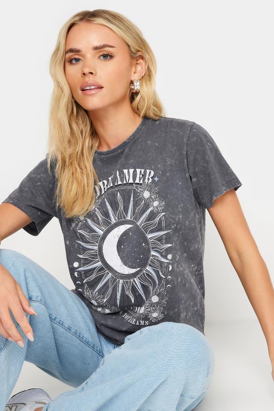 PixieGirl Petite Womens Charcoal Grey 'Dreamer' Slogan T-Shirt | PixieGirl  4