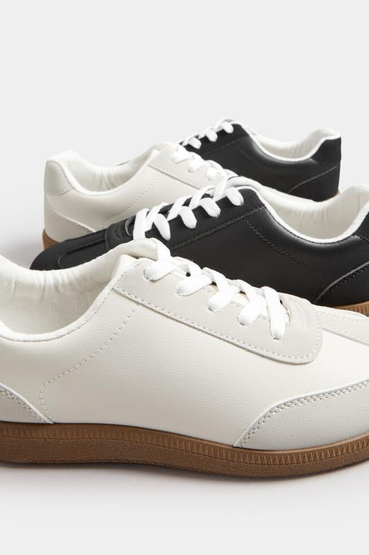 White Retro Gum Sole Trainers In Extra Wide EEE Fit | Yours Clothing 6