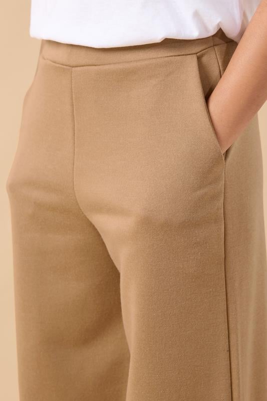 PixieGirl Petite Women's Beige Brown Wide Leg Joggers | PixieGirl 4