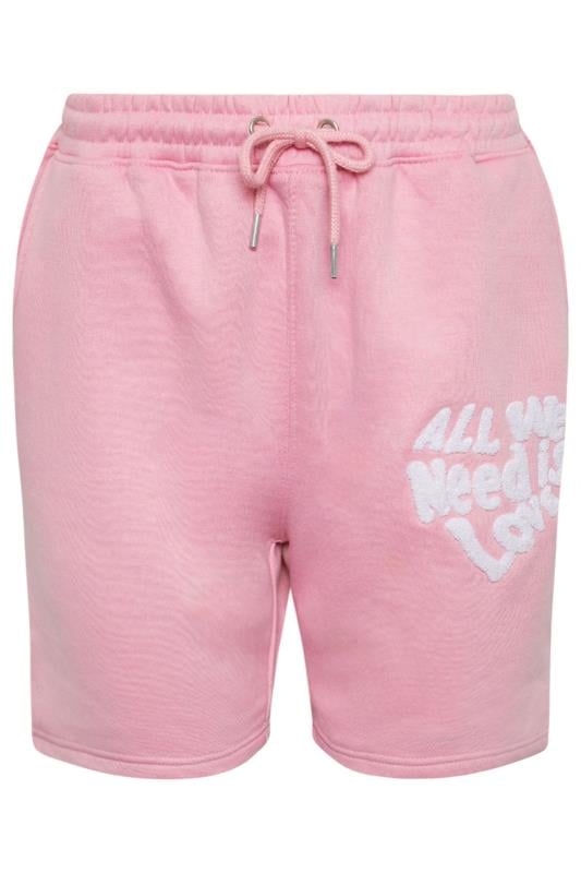 Pink 'All We Need Is Love' Slogan Jogger Shorts | PixieGirl 5