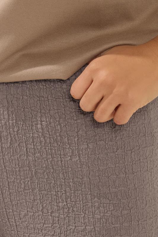 PixieGirl Petite Women's Light Brown Textured Wide Leg Trousers | PixieGirl 4