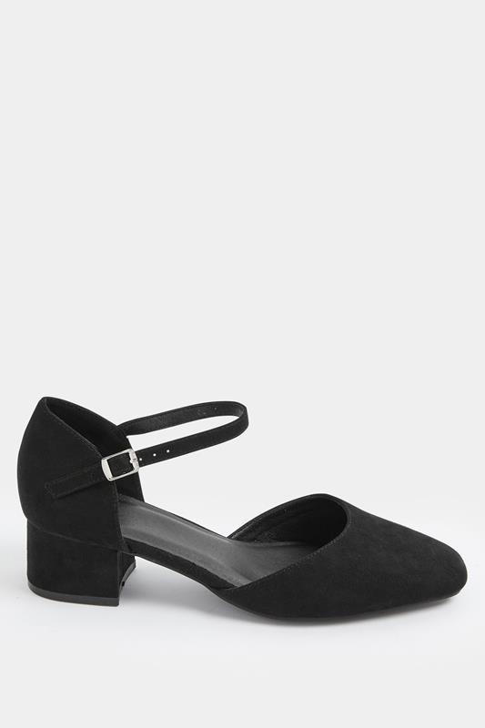 Black Square Toe Block Heels In Wide E & Extra Wide EEE Fit | Yours Clothing 2