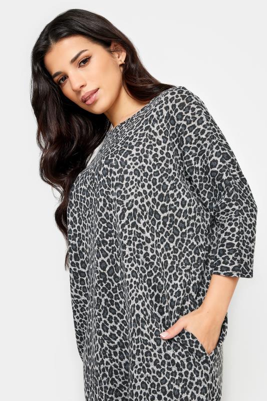 PixieGirl Grey Leopard Print Tunic Dress | PixieGirl  4