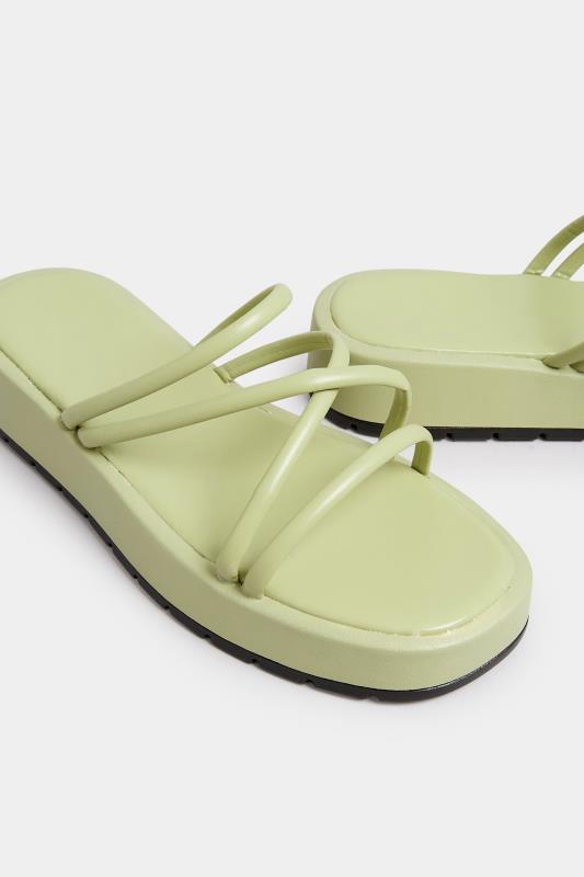 PixieGirl Sage Green Strappy Flatform Sandals In Standard Fit | PixieGirl 5