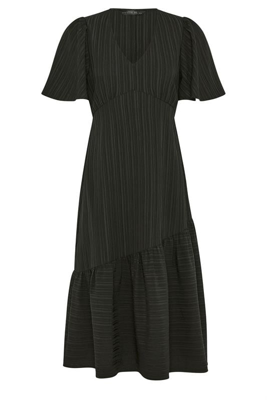 Petite  PixieGirl Petite Black Crinkle Midi Dress
