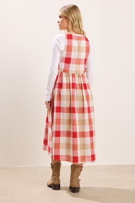 PixieGirl Petite Women's Pink Check Midi Dress | PixieGirl 3