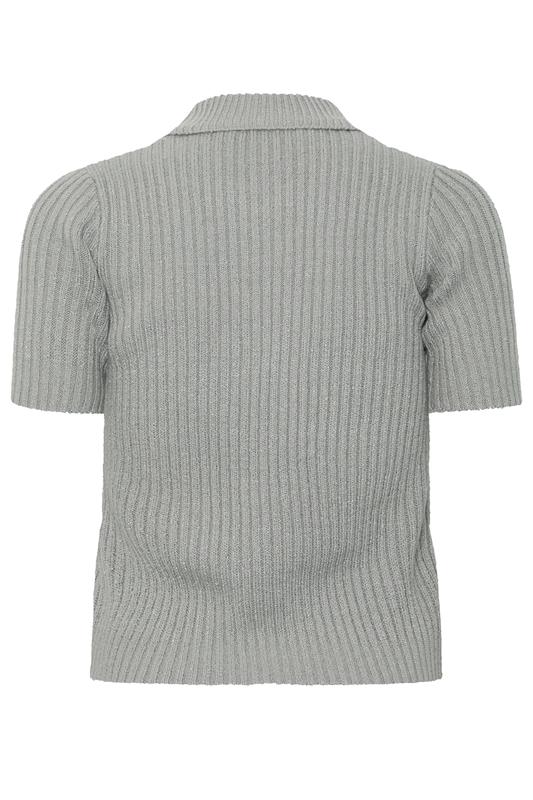 PixieGirl Petite Women's Grey Short Sleeve Knitted Zip Cardigan | PixieGirl 6