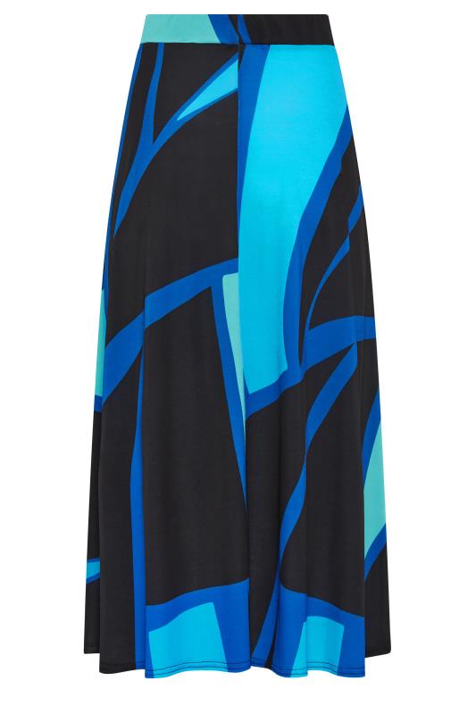 PixieGirl Blue & Black Colour Block Midaxi Skirt | PixieGirl 6