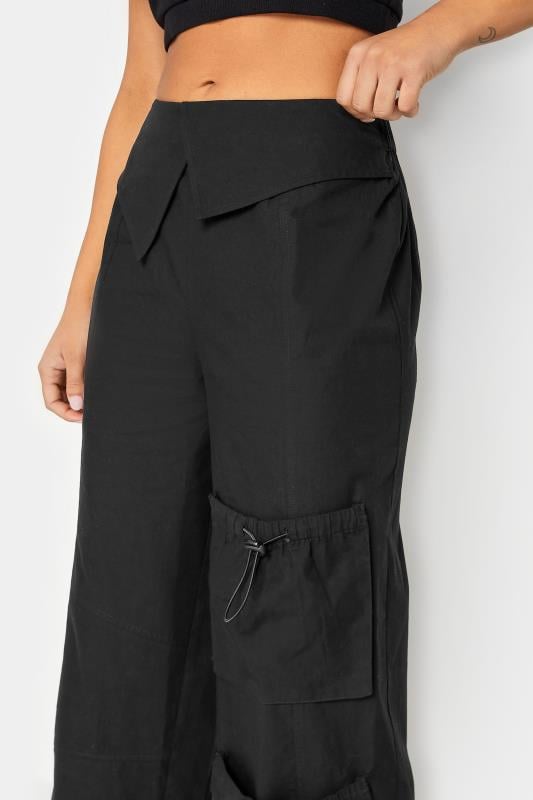 PixieGirl Black Fold Over Waist Cargo Trousers | PixieGirl 5