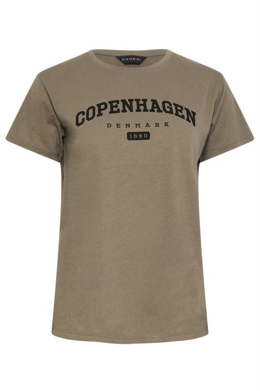 PixieGirl Brown 'Copenhagen' Slogan T-Shirt | PixieGirl 5