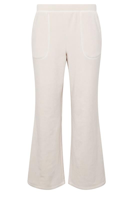 PixieGirl Petite Women's Ivory White Fleece Wide Leg Trousers | PixieGirl 6