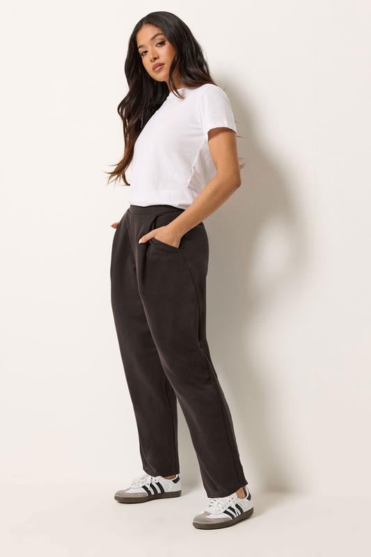 PixieGirl Petite Chocolate Brown Textured Barrel Trousers