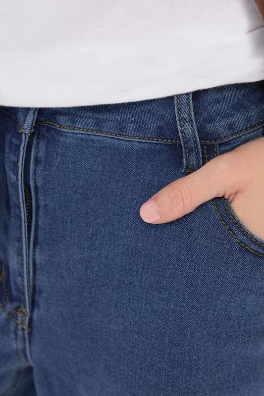 PixieGirl Petite Women's Dark Blue Palazzo Wide Leg Jeans | PixieGirl  4